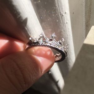 Faux diamond crown size 8 ring